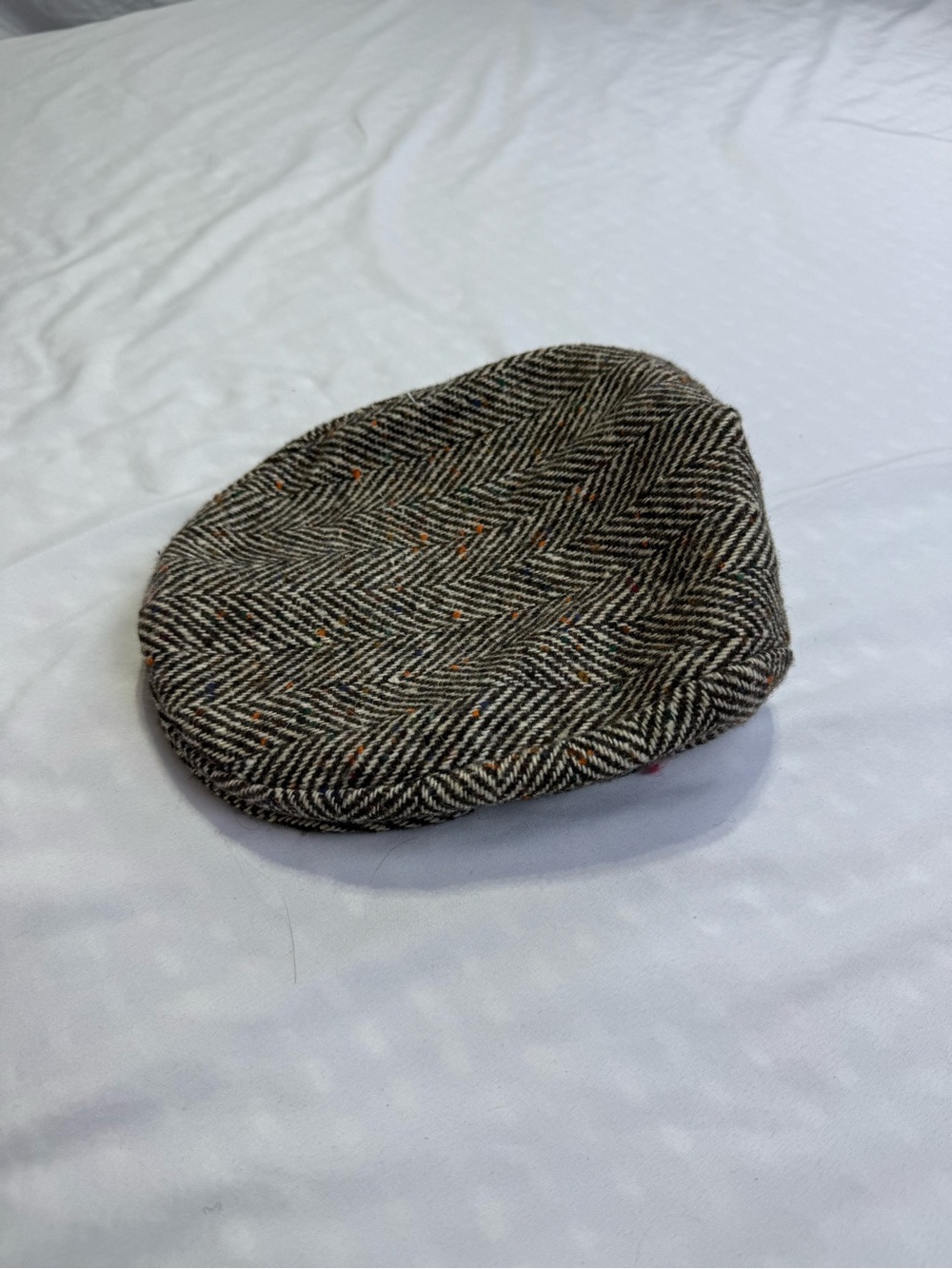 Vintage Madcaps Newsboy Cap Herringbone Tweed Multicolor Made in USA Medium